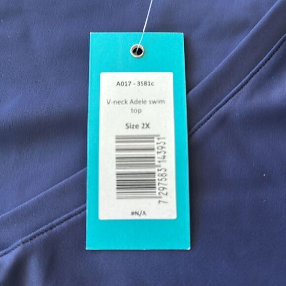 Calyspa V-neck Adele Swim Top Navy 2X NWT IN PACKAGE - Picture 9 of 10
